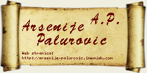 Arsenije Palurović vizit kartica